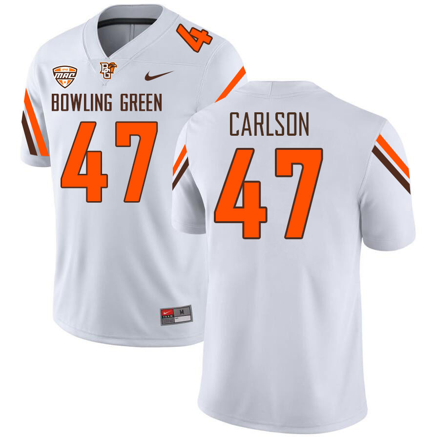 Bowling Green Falcons #47 George Carlson College Football Jerseys Stitched Sale-White